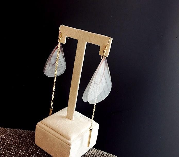 E1026 Серьги, Серьги-крылья бабочки с волшебным темпераментом, Персонализированные хипстерские простые серьги-перья