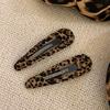 Leopard Print Hairpin Water Drop Barrette Fashion Hair Clip  Headdress