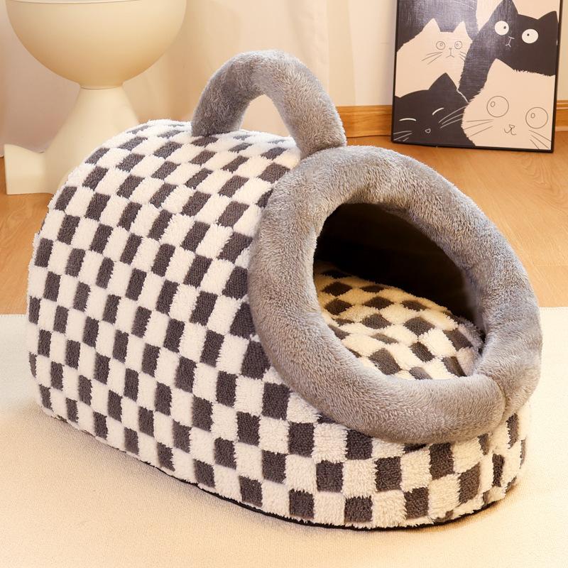 

Dog Bed cat Bed Small Medium Furniture cat for Indoor Cats with Cover cave Outdoor House Insulated House Large Indoor Travel S серый