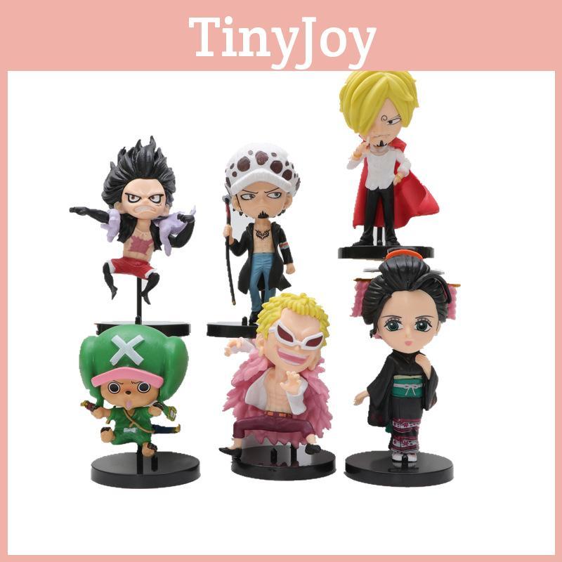 6-piece One Piece Cartoon Miniatures Toy Set Luffy Chopper Zoro Law Ace And Sabo 11cm Height