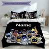 3pcs Custom Name Astro Bot Set,Includes 1 Duvet Cover and 2 Pillowcases,All-season Bedroom Decor