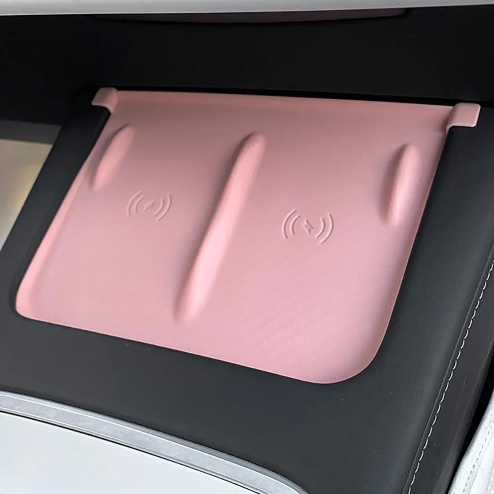 Car Silicone Wireless Charging Pad Non-Slip Mat Dust-Proof Charger Protect Cover Accessories For Tesla Model 3 Y 2024 2024 2024