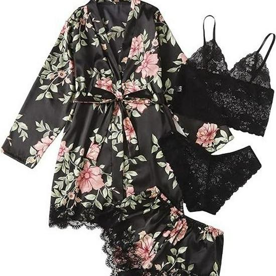 Women's Plus Size Sexy Lace Lingerie Set Pajamas