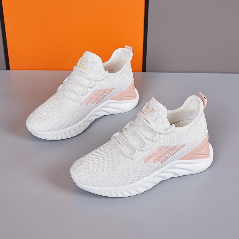 Women's Spring and Summer Breathable White Shoes Mesh Shoes Lightweight Soft Sole Sports Shoes for Women