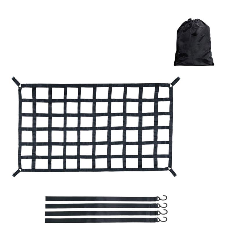 Truck Bed Cargo Barrier Net With S Hooks For Secure Transport In Pickups And SUVs