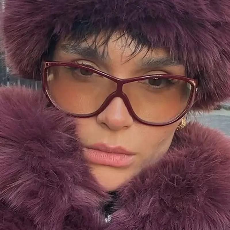 New Large Frame Frog Eyeglasses Fashionable Windproof Retro Slimming Sunscreen Korean Style Sunglasses for Men And Women