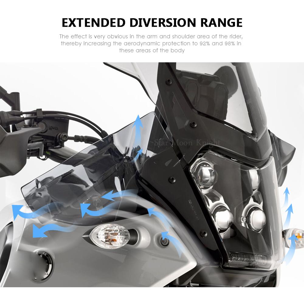 Čelní sklo motocyklu, boční deflektor, řídítka, přední deflektor pro Yamaha Tenere 700, TENERE700 XTZ XT700Z T700 T7