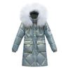 Lange losse winterjas voor dames, bontkraag met capuchon, dikke jas, donsjack, katoenen gewatteerde parka's