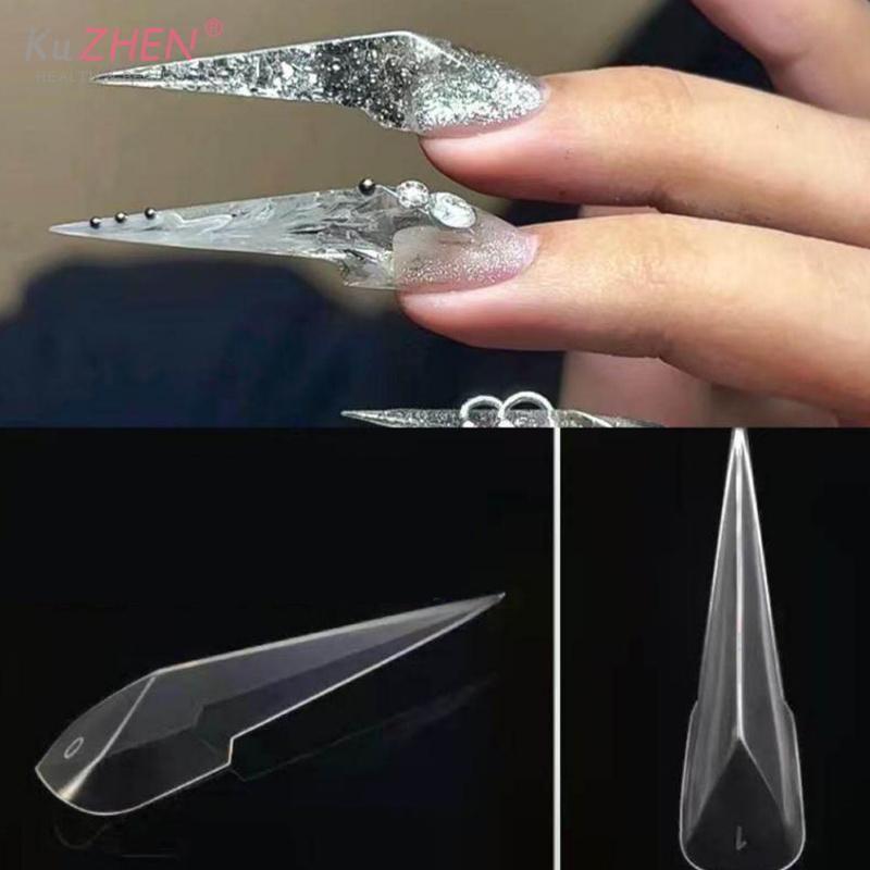 70 PCS Mechanical Dragon Claw Dual Nail Forms For Poly Extension Gel Nail Molds Nail Extension Forms For Building Gel Manicure