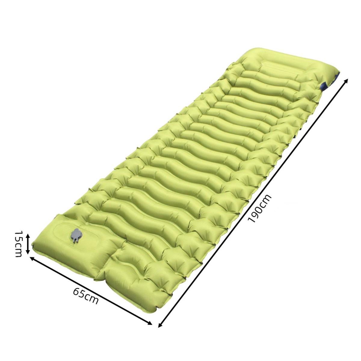TPU Camping Inflatable Mattress, Outdoor Camping Foot-activated Inflatable Mattress, Lightweight and Highly Elastic Composite Inflatable Camping Pad зелёный