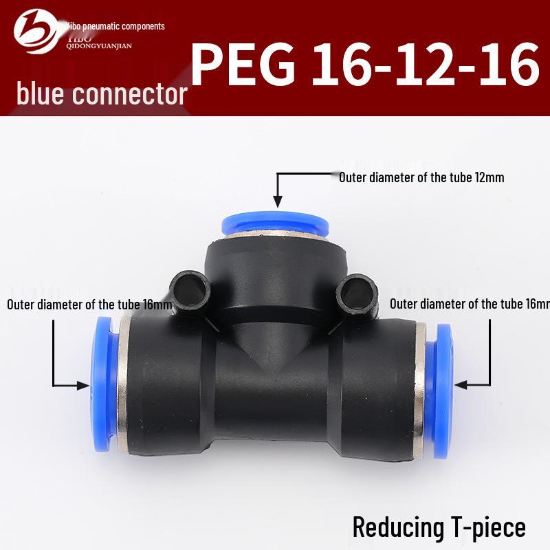 Wirtschaftlicher blauer pneumatischer Schnellkuppler: Gerade, T-Stück, Vierweg, Fünfweg, Reduzierstück für PU/PE/PY/PZA/PK/PV