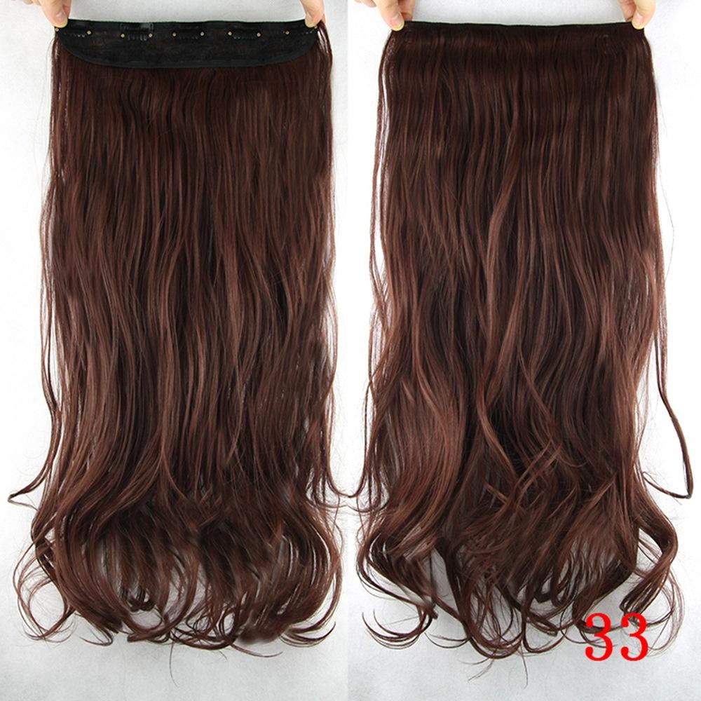 60 Cm Long Synthetic Hair Clip In Hair Extension Heat Resistant Hairpiece Natural Wavy Hair Piece