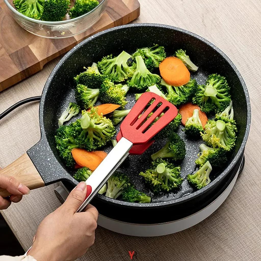 Silikon Barbekü Maşası Barbekü Klipsi Mutfak Klipsleri Silikon Yemek Maşası Yemek Klipsleri Ev İçin Mutfak Aleti Paslanmaz Çelik Kürek