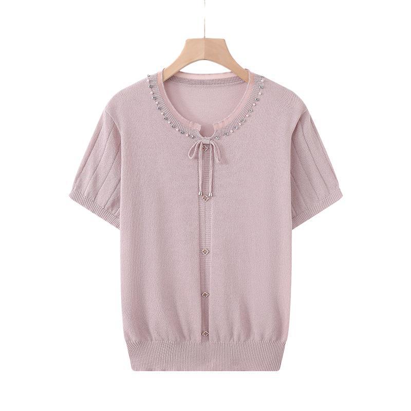 Summer Knit Ice Silk Top for Women (Middle-Aged & Elderly)