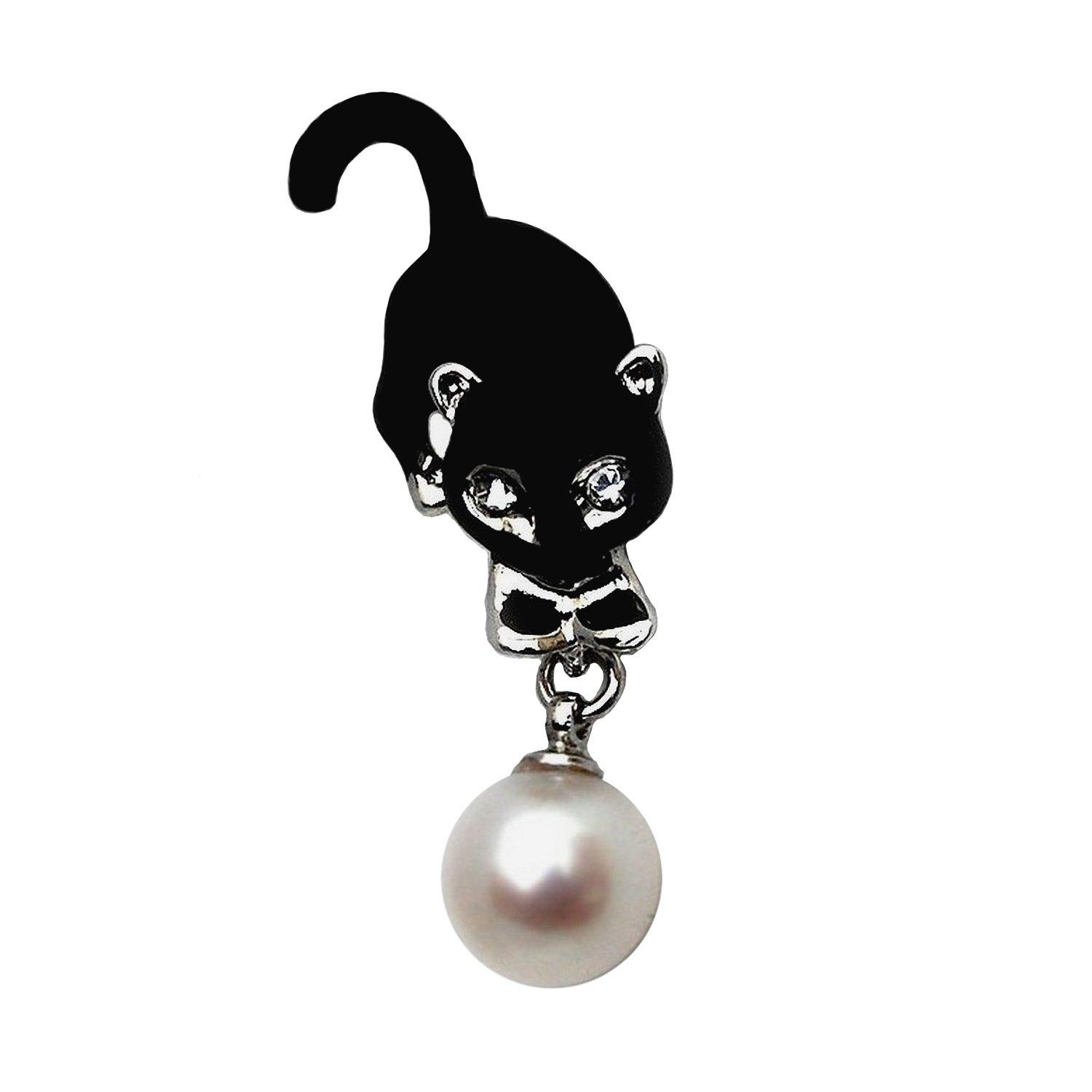 

Pin Brooch Black Cat Akoya Pearl Brooch Black Cat Cat [enyapearl] чорний