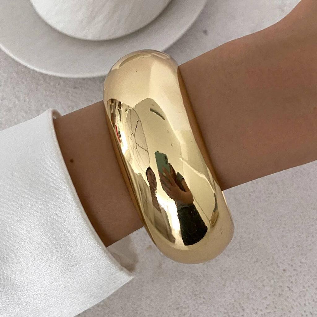 IngeSight.Z Vintage Unregelmäßige Acrylharz Smudging Armreifen Damen Kpop Geometrisch Klobig Breite Armbänder Partner Schmuck Pulseras