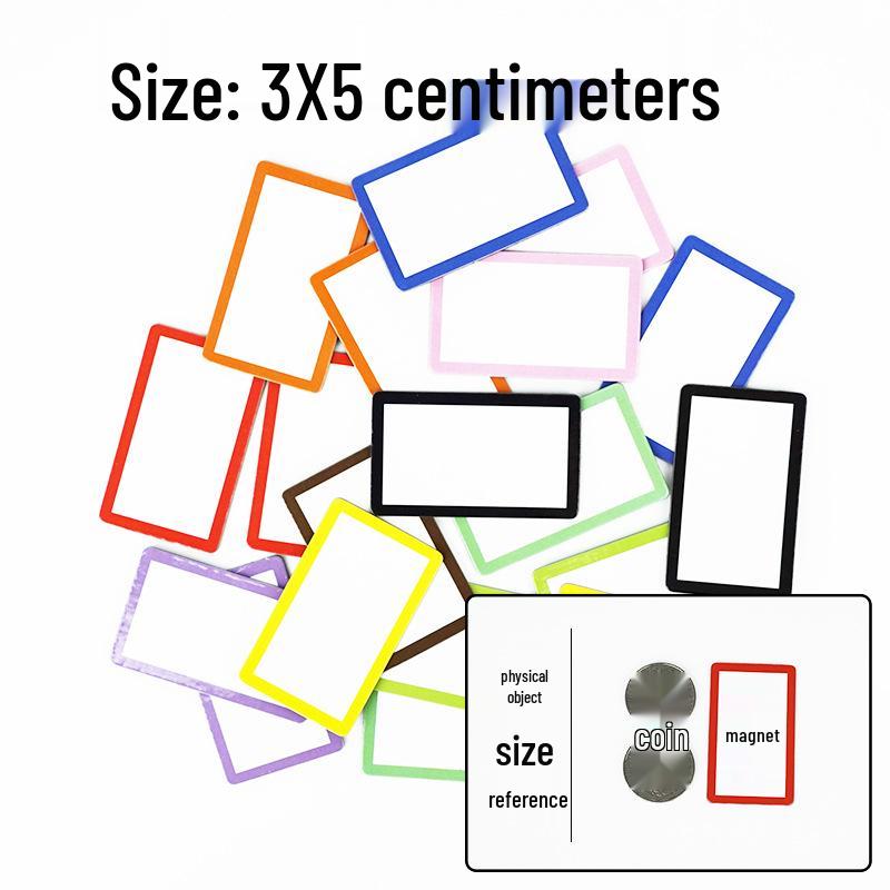 Erasable Magnetic Whiteboard Name Tag – Reusable Write-on Sticker for Fridge or Blackboard.