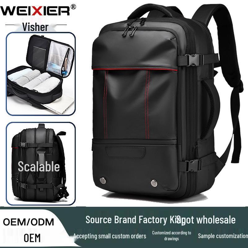 Men's Expandable Business Travel Backpack - Large Capacity & Multifunctional Vacuum Compression Design