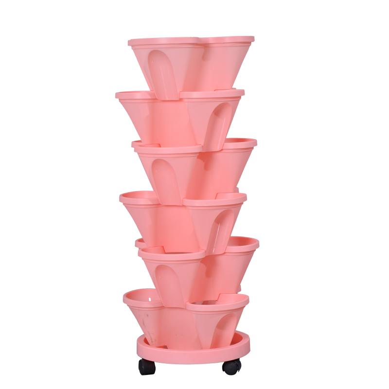 Family Balcony Multi Layer Vegetable Pot Stereoscopic Stackable Combination Planting Succulents Portability Plastic Flower Pot