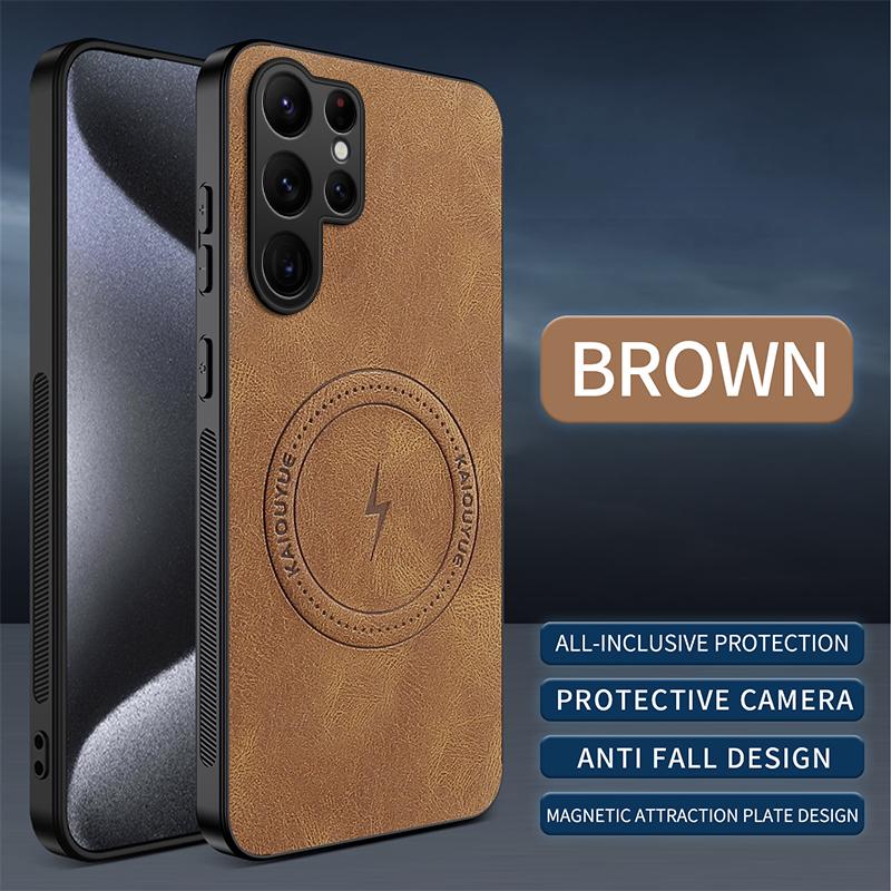 Magsafe Phone Case for Samsung S25 Ultra S 25+ Luxury Sheep Skin Magnetic Matte Anti-drop Bumper Cover for Galaxy S25 Edge