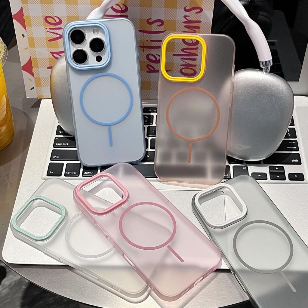 Frosted PC hard case color lens for iPhone16Pro max mobile phone case Apple 15 magnetic case 14/13