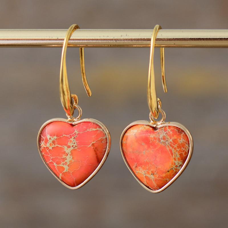 Vintage Heart Pendant Earrings