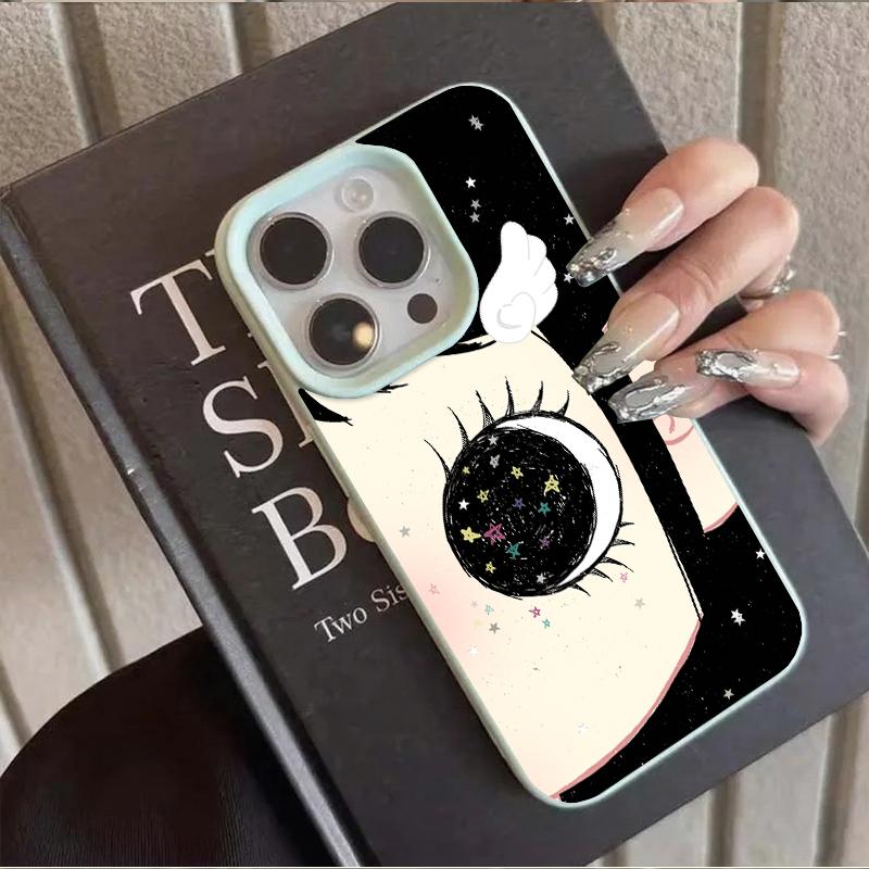 Cartoon Anime Shinning Eyes Cute Phone Case for IPhone 17 16 15 14 13 Pro Max Y2k Girl Glittering Big Eyes Back Phone Cover Capa