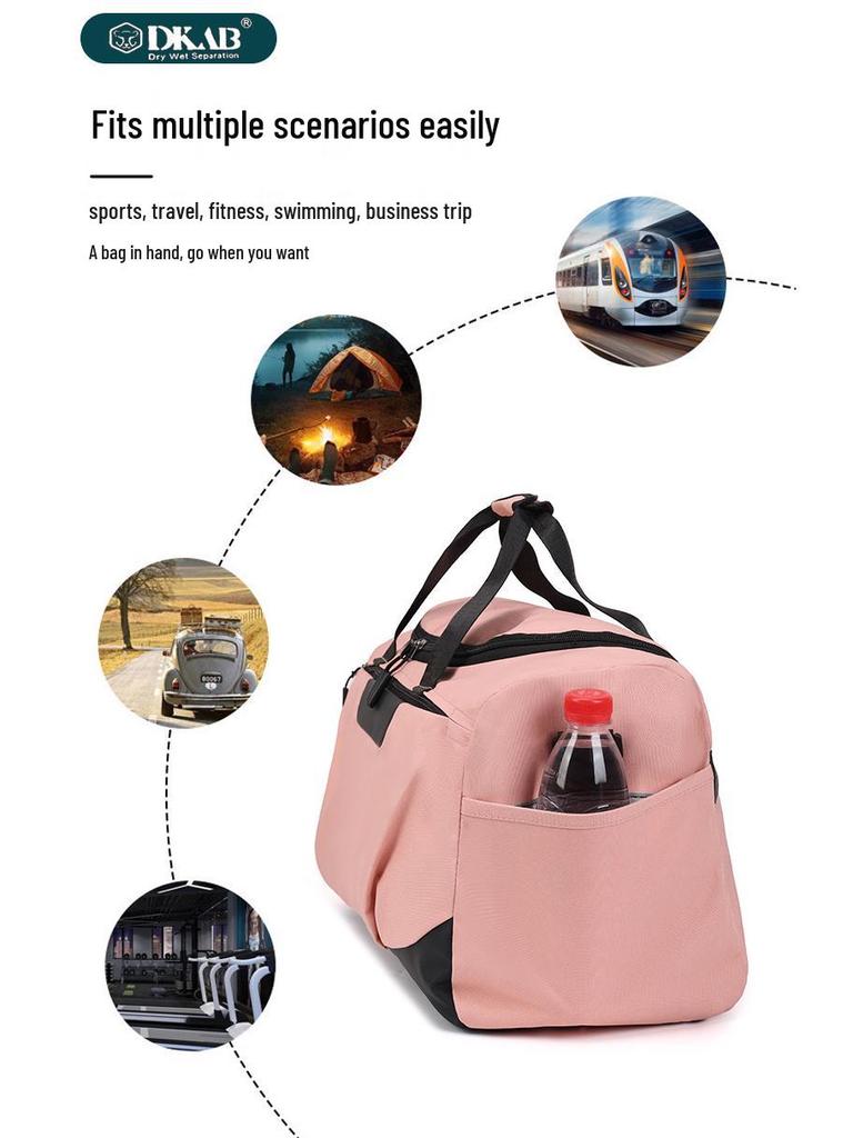 Large Capacity Multi-Function Sports & Travel Bag with Wet/Dry Separation, Crossbody, Shoulder, and Hand Carry Options