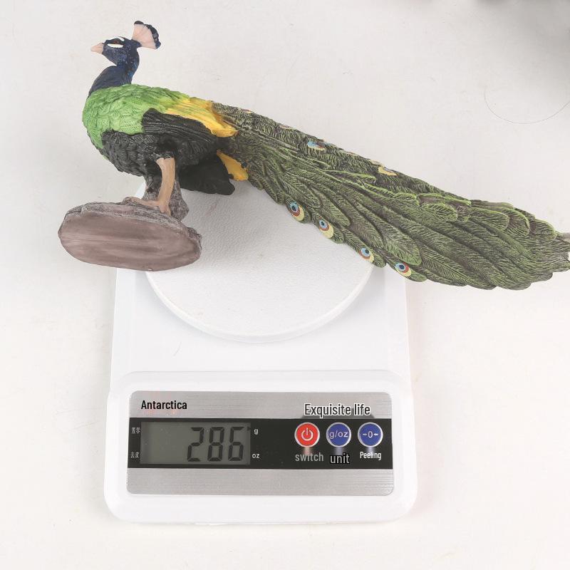 Early Education Animal Models: Blue and Green Peacock - Cognitive Gifts and Decorative Ornaments