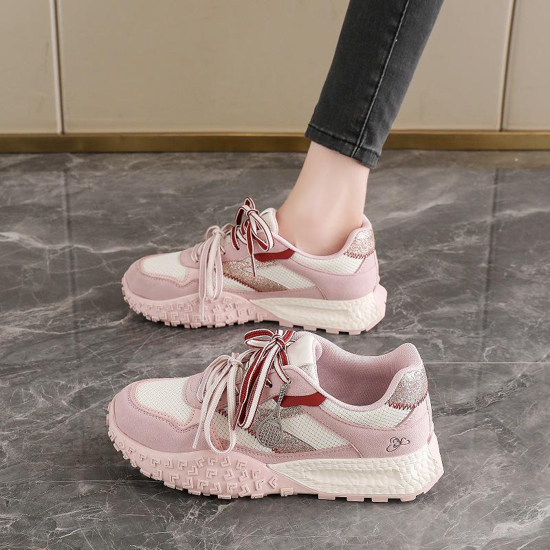 2025 Dames Retro Forrest Gump Høydeøkende Treningssko med Doble Lisser for Vår & Høst