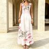 Women's Sleeveless Lightweight Floral Maxi Dress Elegant Summer Dress for Beach Vacation,Daily Commute,Casual Outings & Outdoor Wear