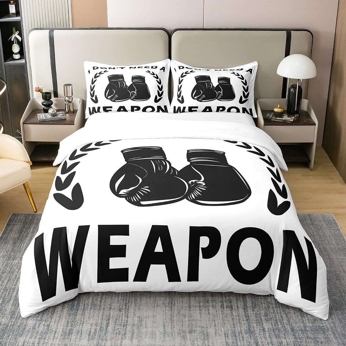 

Gloves Duvet Cover Set for Boy Man Queen King Twin Size Lightweight Down Room Decor 2 Pillowcases and 1 Duvet Cover No Comforter (135x200cm)