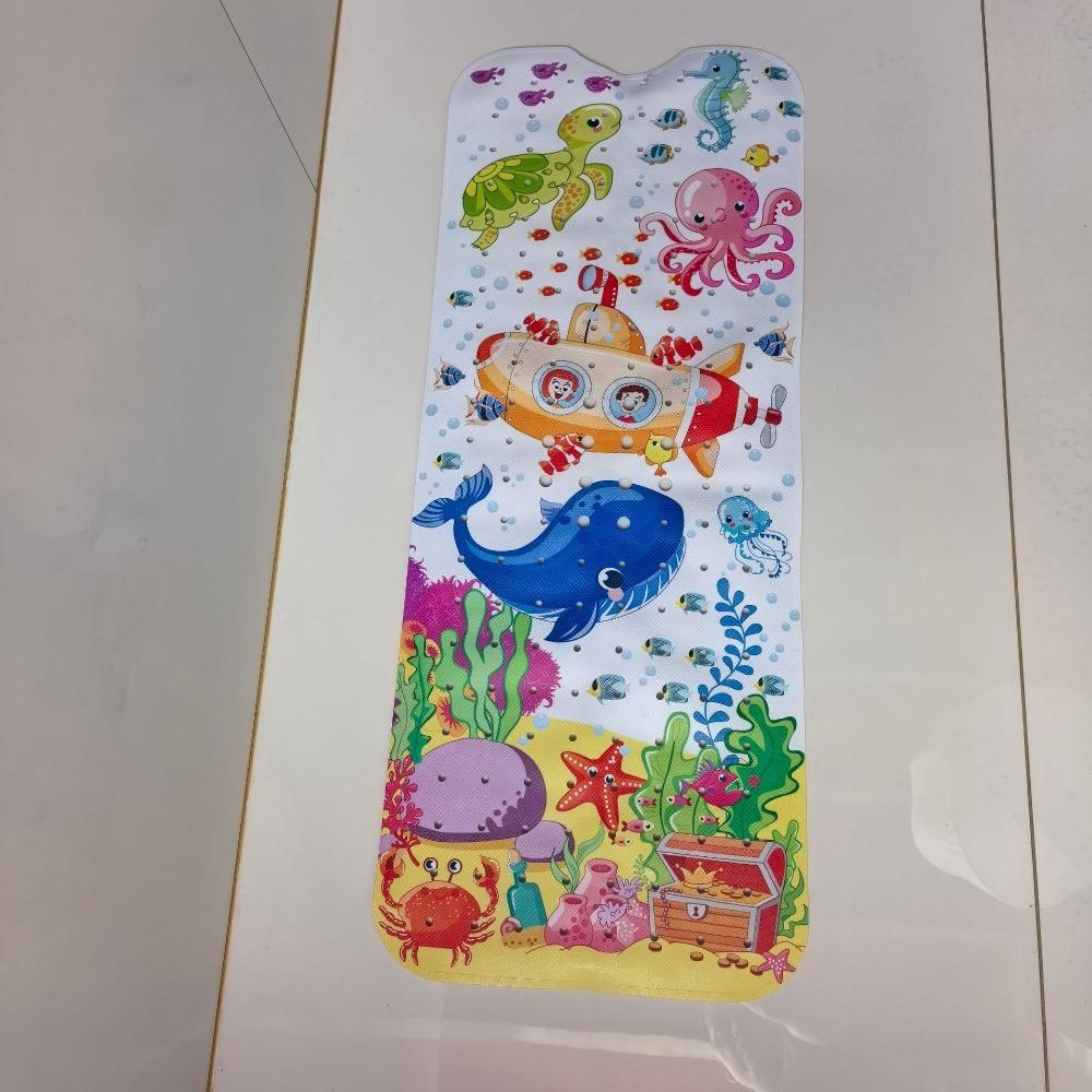 40x100cm Baby Bath Mat Extra Long Cartoon Design Non Slip Bath Mat Waterproof Suction Cups Kids Bath Mat Baby Bath Time