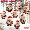 8/16/24Pcs Christmas Wooden Gingerbread Man Santa Claus 2D Flat Pendant Christmas Tree Decoration Perfect Holiday Gift Decor