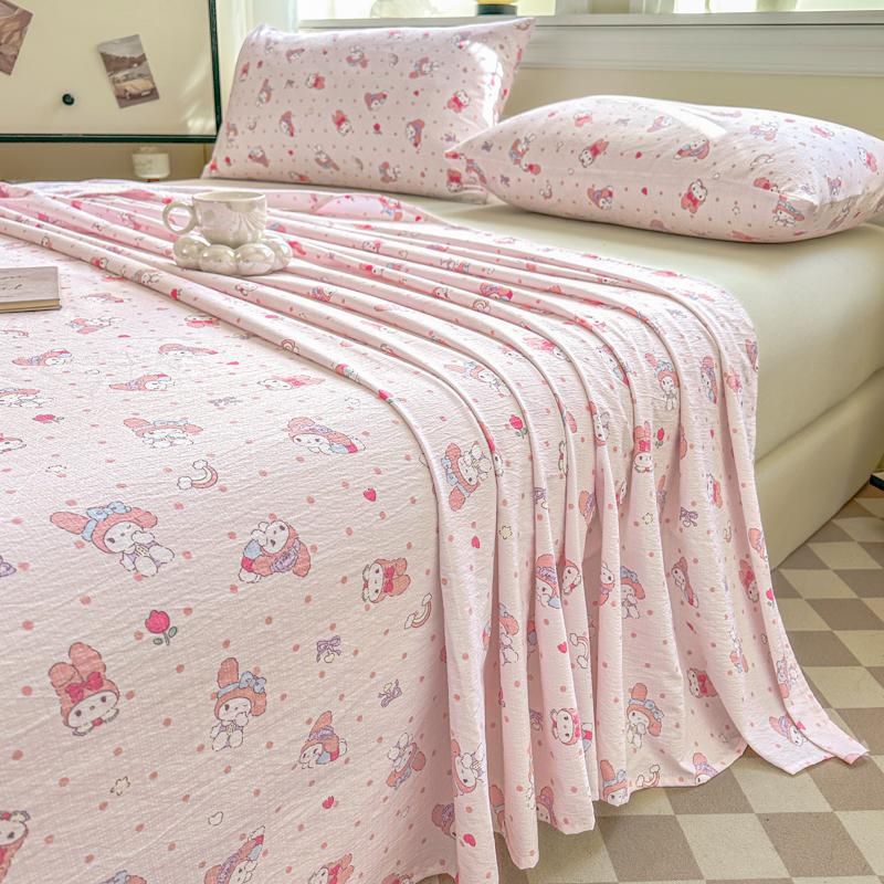 

Washed Cotton Bed Sheet Plant Flowers Printed Single Double Top King Sheets Pure Cotton Single Size Kids Bed Linen High Quality 120x230cm 1pc