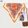 Spring/Summer Floral Print Silk Scarf: Versatile Women's Luxury Bandana, 70cm Square Scarf, Trending in Live Broadcasts