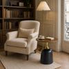 60 cm Round Side Table, Living Room Table with Metal Frame, Simple, Modern Tabletop in Walnut Look, Unique Round Desk for the Bedroom or Next to the