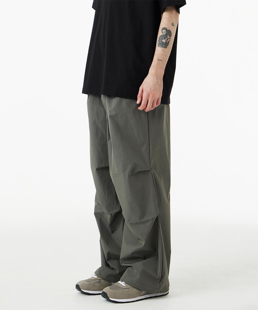 Urban Age [2Pack] Waterproof One-Pleat Parachute Wide Pants (3 Colors) (Type C)