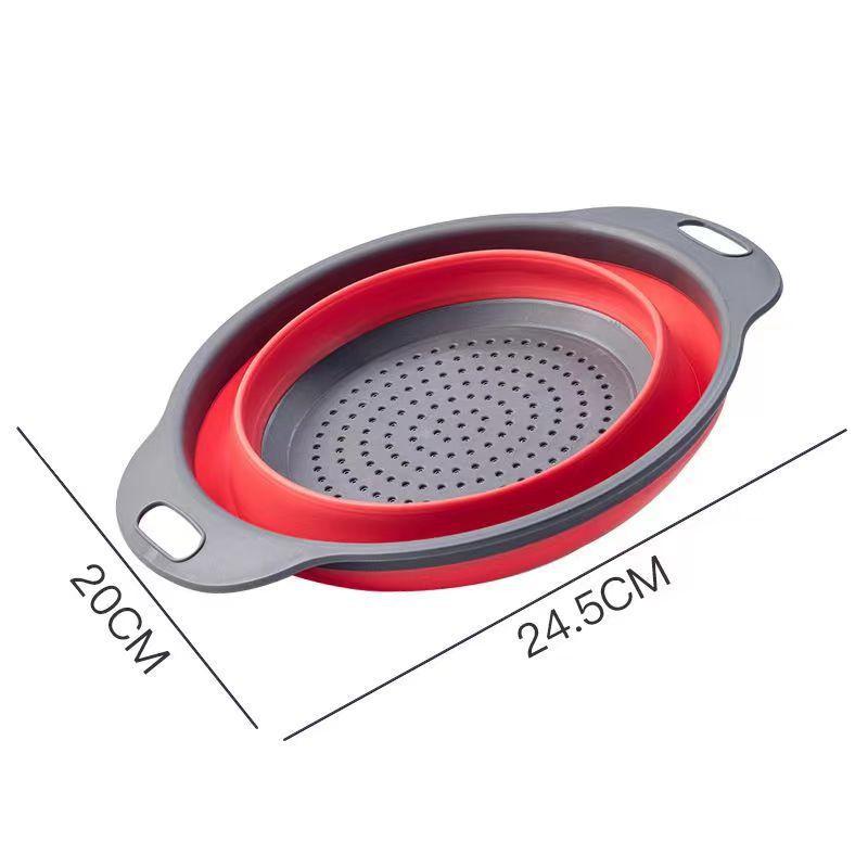 Foldable Retractable Drain Basket, Vegetable Washing Basket, Circular Fruit Tray For Home Living Room, Kitchen Supplies