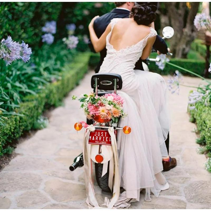 Yeni Evli Metal Tabela 15x30cm, Özel Gelin Damat Adı Tarih Düğün Hediyesi