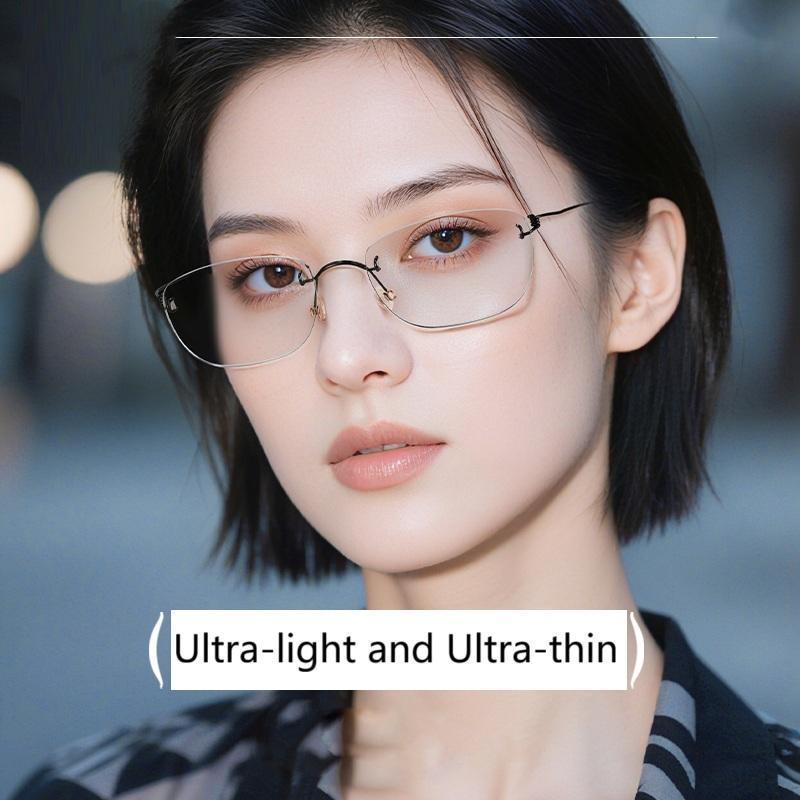Denmark Brand Style Frameless Eyeglass Frame No Screws Ultra Lightweight Rimless Glasses Small Square Eyewear Customize Glasses