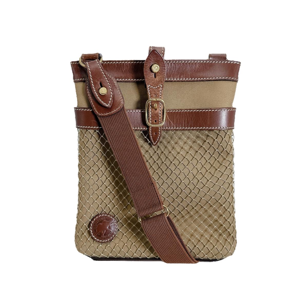 HUNTING WORLD Сумка через плечо, носить наискосок, холщовая, хаки x коричневая, унисекс, б/у