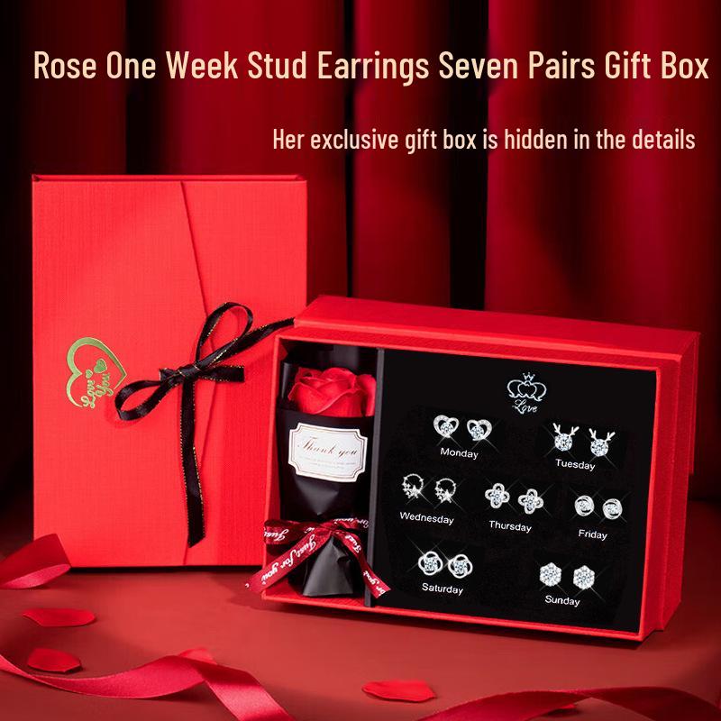 Sterling Silber 925 Ohrstecker Set - Elegant Leichter Luxus für Geburtstags- oder Weihnachtsgeschenke für Mädchen