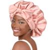 Bonnet de Nuit en Satin pour Femmes avec Nœud Papillon Lien Réglable Soin des Cheveux Bonnet de Nuit Doux en Soie