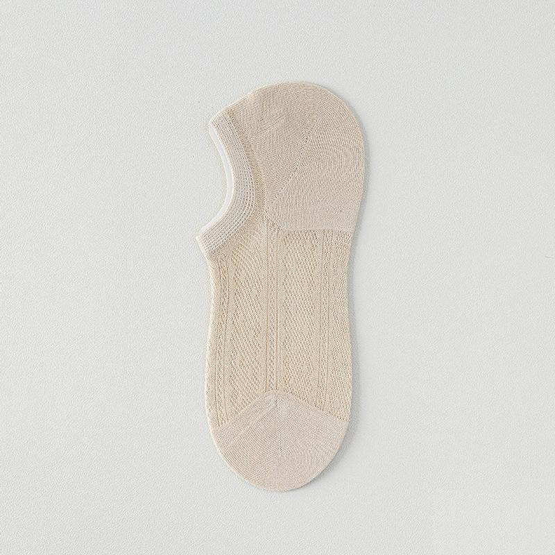 Women's Summer Thin Mesh Breathable Boneless Invisible Silicone Non Slip Shallow Mouth Boat Socks