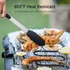 1 Pc Black Silicone Food Tongs, Stainless Steel Food Tongs Outdoor BBQ Clamps for Camping Kitchen Tongs for Baking Steak