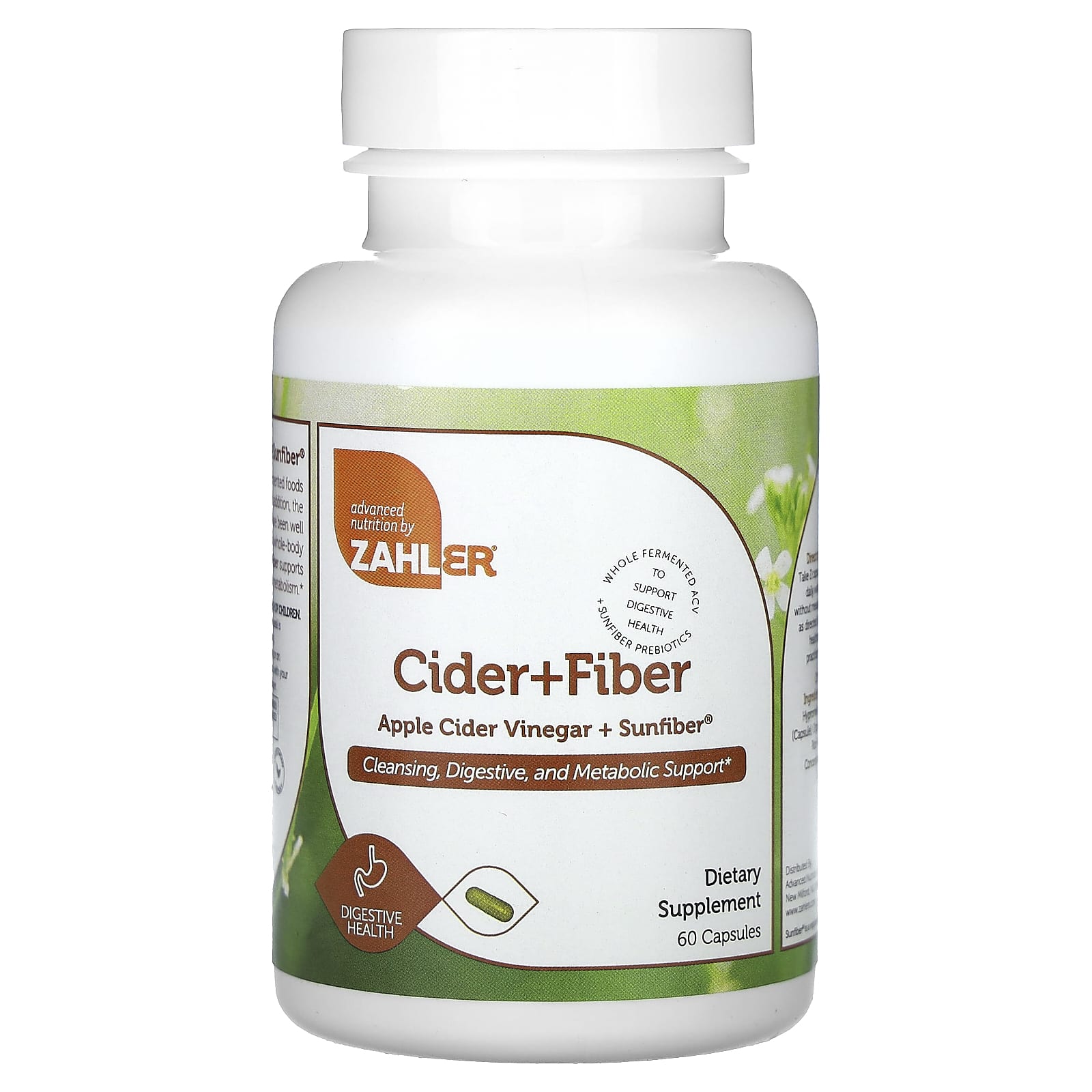 

Apple Cider Vinegar + Sunfiber, 60 Capsules