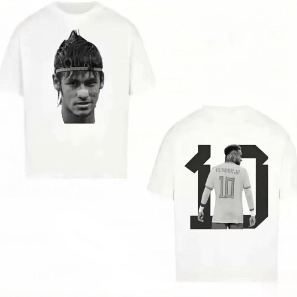 T-shirt a maniche corte con stampa Neymar 2026 Estate e logo CBF Adatta sia a Unisex che a Unisex Tendenza Maglietta per tifosi di calcio