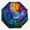 1PC Sun Moon Automatic Open/Close Umbrella with Windproof, 8-Rib Sturdy Canopy, Durable Ribs, Fashionable Design, Outdoor Accessory, Fun Prin, Holiday