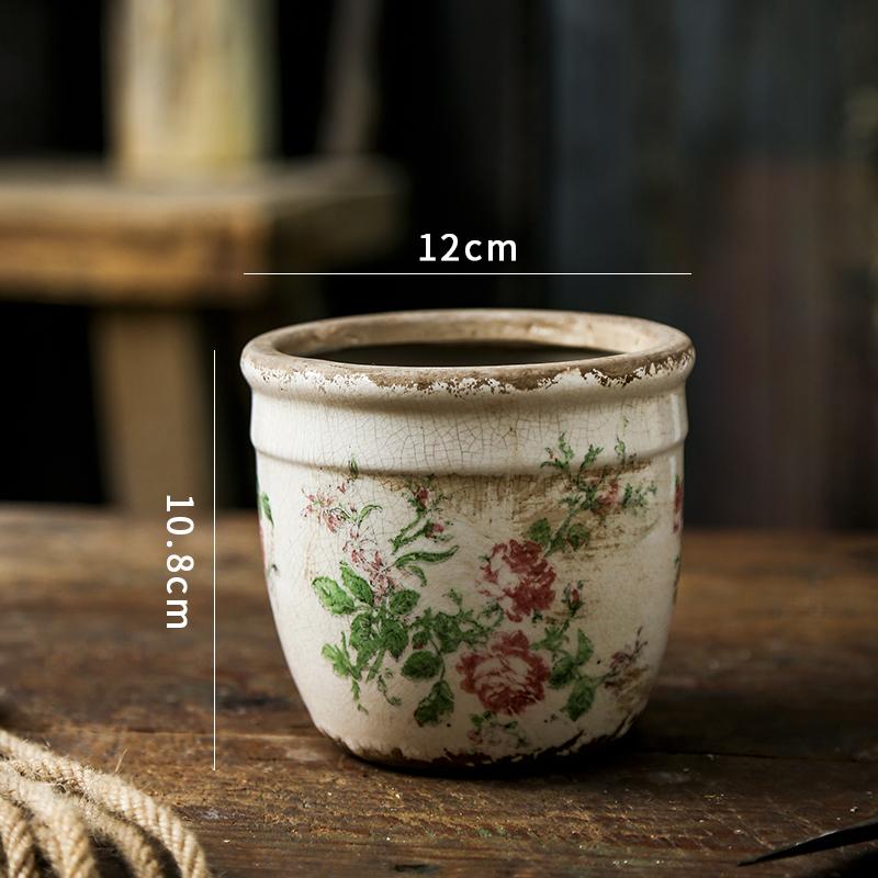 

Ваза керамическая ретро розовая роза цветочный горшок садовый цветок зеленое растение суккулент скандинавский гидропонный сосуд настольное украшение 1 шт.